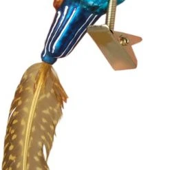 Krebs Glas Lauscha 15cm Eisvogel aus Glas auf Clip