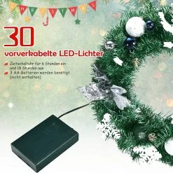 Costway 50cm künstlicher Weihnachtskranz LED -Günstiges Deko Geschäft da1395f95a2444bd96487ab93637f600
