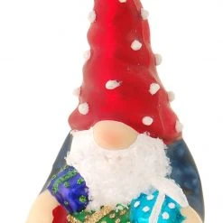 Krebs Glas Lauscha 11cm Wichtel mit Pilzhut aus Glas