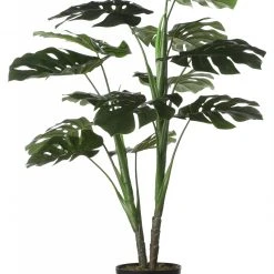 Mica Decorations Kunstpflanze Monstera - 70 x 100 x 70 cm - Durchmesser: 70 cm - Kunststoff - Textil