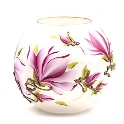 7ART Handbemalte Glasvase - Tischvase aus Glas 16 cm