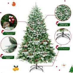 Costway 195cm Künstlicher Weihnachtsbaum 13 Costway 195cm Künstlicher Weihnachtsbaum -Günstiges Deko Geschäft dde4130e3a8043dfb56850fec01bba15