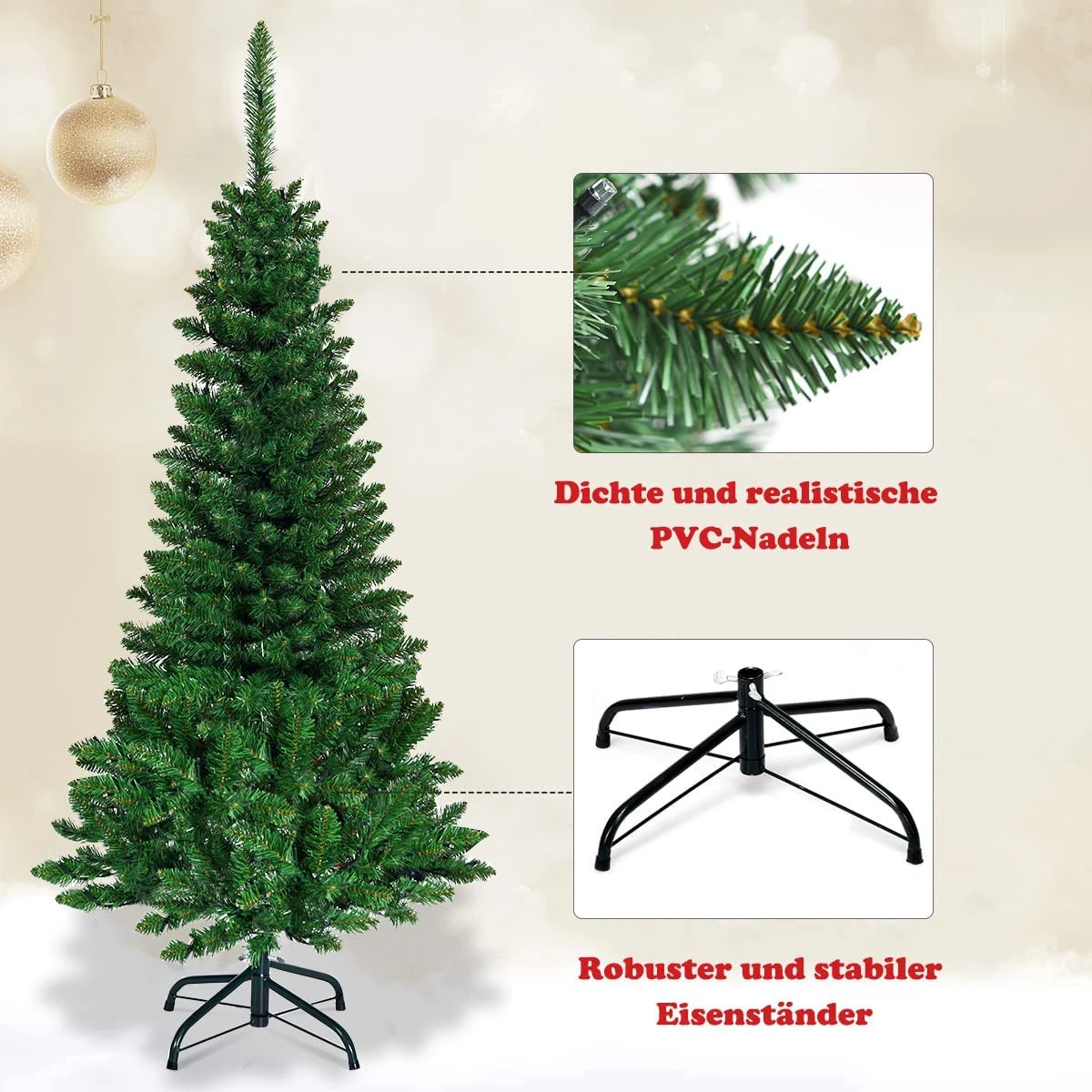 Costway 225cm LED Künstlicher Weihnachtsbaum 7 Costway 225cm LED Künstlicher Weihnachtsbaum – Bild 5