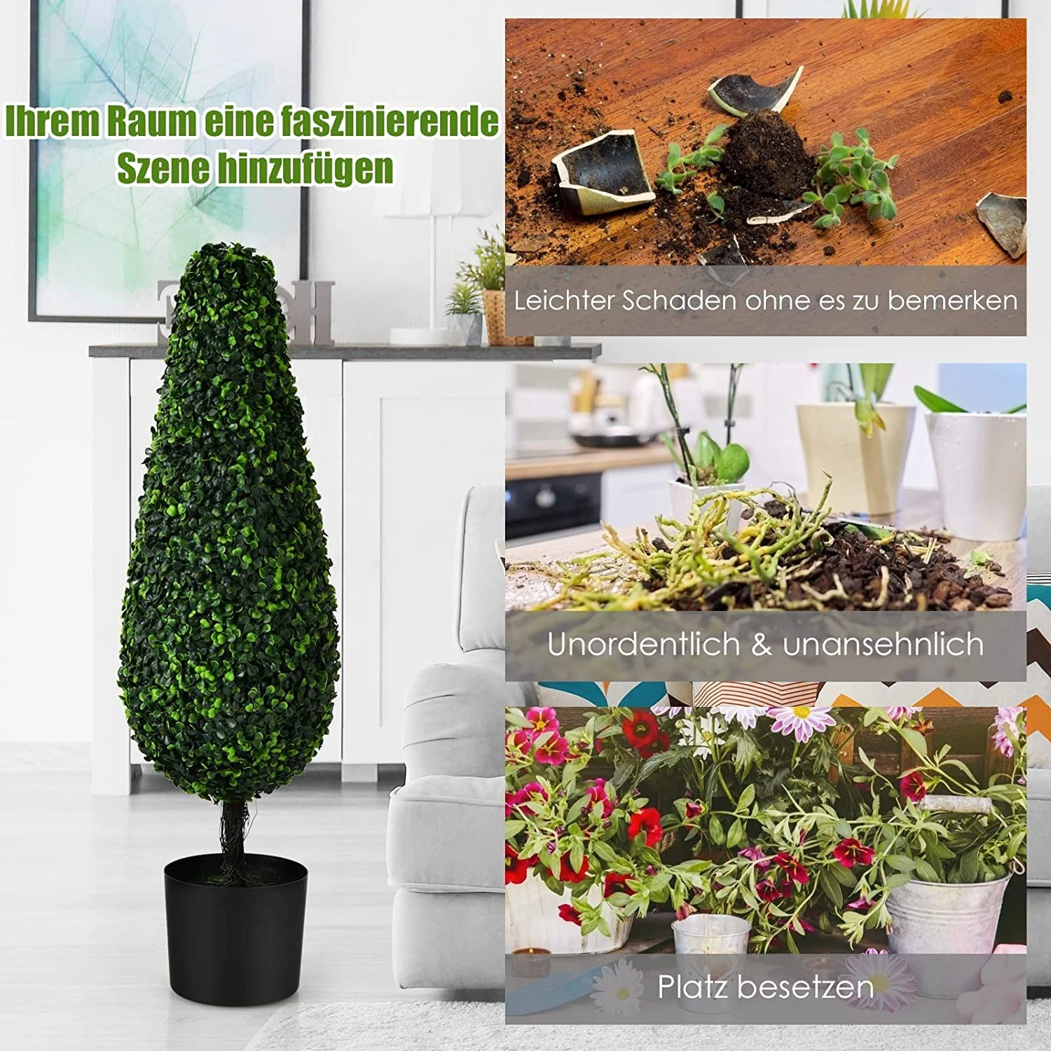 Costway 2er Set künstlicher Pflanzbaum 7 Costway 2er Set künstlicher Pflanzbaum – Bild 5