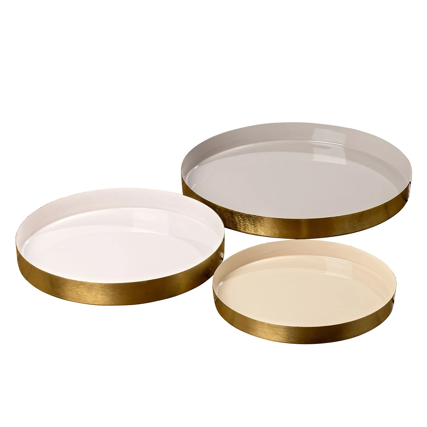Boltze Deko-Tablett Ayra (3-teilig) - Eisen - Gold / Pastell 3 Boltze Deko-Tablett Ayra (3-teilig) - Eisen - Gold / Pastell