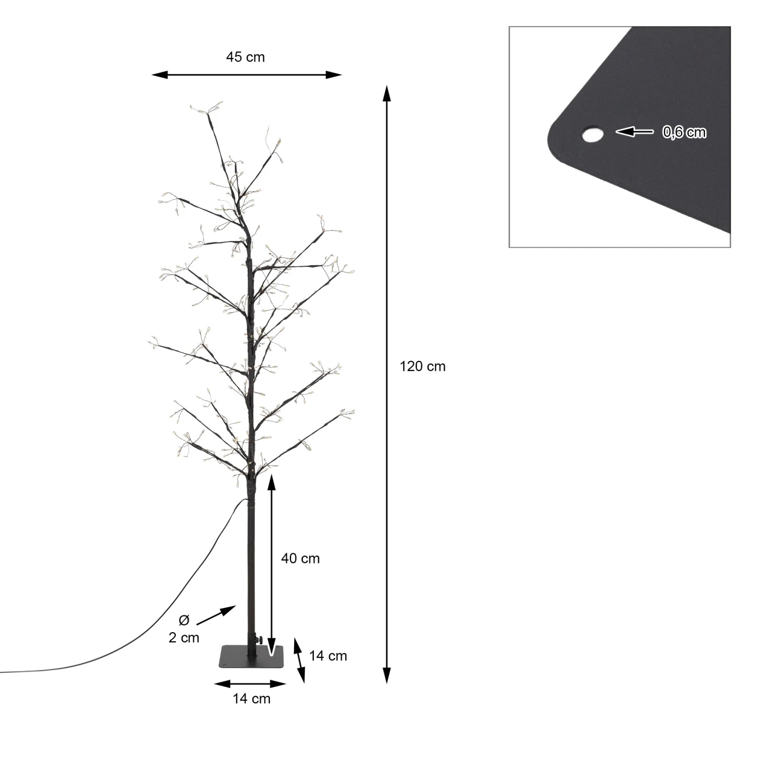 ECD Germany LED Weihnachtsdeko Baum 120cm - 15 x 7 x 87 cm 9 ECD Germany LED Weihnachtsdeko Baum 120cm - 15 x 7 x 87 cm – Bild 7