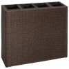 VidaXL Hochbeet - vidaXL Garten-Hochbeet mit 4 Töpfen Poly Rattan Braun -Günstiges Deko Geschäft e2ad3bdb082447f3aea9b2a9a4ecfd44