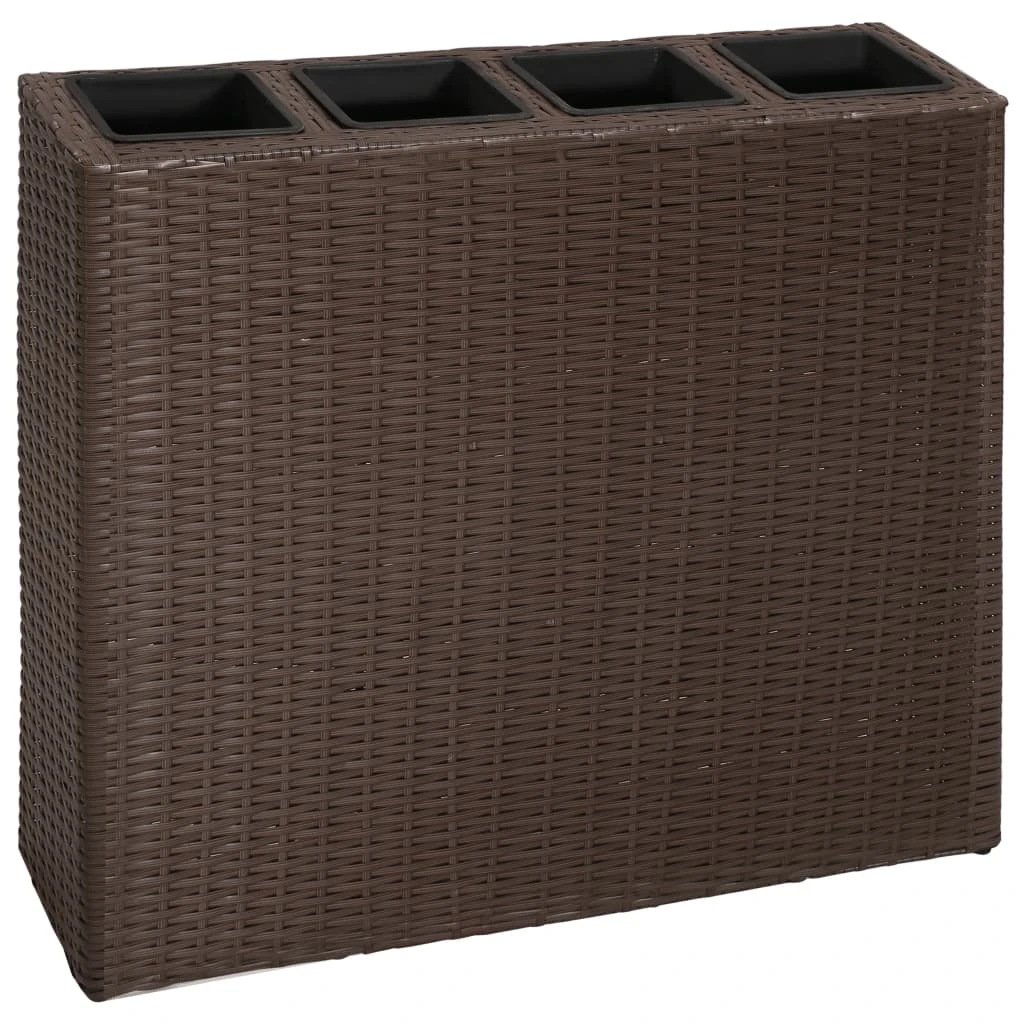 VidaXL Hochbeet - vidaXL Garten-Hochbeet mit 4 Töpfen Poly Rattan Braun 3 VidaXL Hochbeet - vidaXL Garten-Hochbeet mit 4 Töpfen Poly Rattan Braun