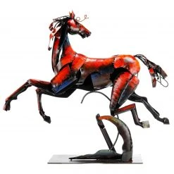 KUNSTLOFT Metall Skulptur Anmutiger Hengst