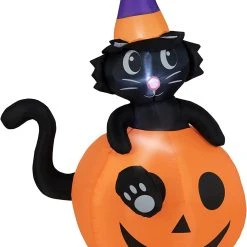 Costway 150 cm Aufblasbarer Halloween-Kürbis