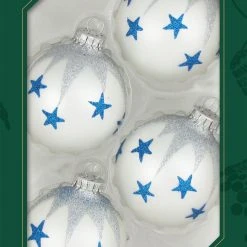 Krebs Glas Lauscha 7cm Glaskugel mit Sternschnuppen