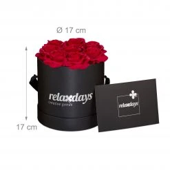 Relaxdays Schwarze Rosenbox rund mit 8 Rosen -Günstiges Deko Geschäft e7537fae2d6040ebb5e5290fae763b41