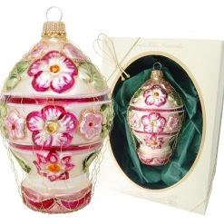 Krebs Glas Lauscha 10cm Biedermeierkrug mit Dekor aus Glas