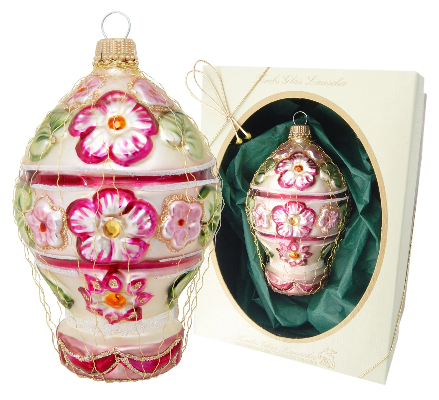 Krebs Glas Lauscha 10cm Biedermeierkrug mit Dekor aus Glas 3 Krebs Glas Lauscha 10cm Biedermeierkrug mit Dekor aus Glas