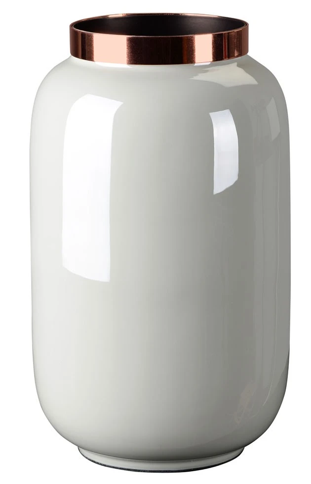 Gift Company Saigon Vase S, hellgrau/kupferfarben - Saigon Vase hochglanz S, hellgrau/kupferfarben 3 Gift Company Saigon Vase S, hellgrau/kupferfarben - Saigon Vase hochglanz S, hellgrau/kupferfarben