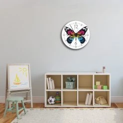 LegendArte Wanduhr - Regenbogen-Schmetterling -Günstiges Deko Geschäft edec1377590d443691e6f3804a1a741e