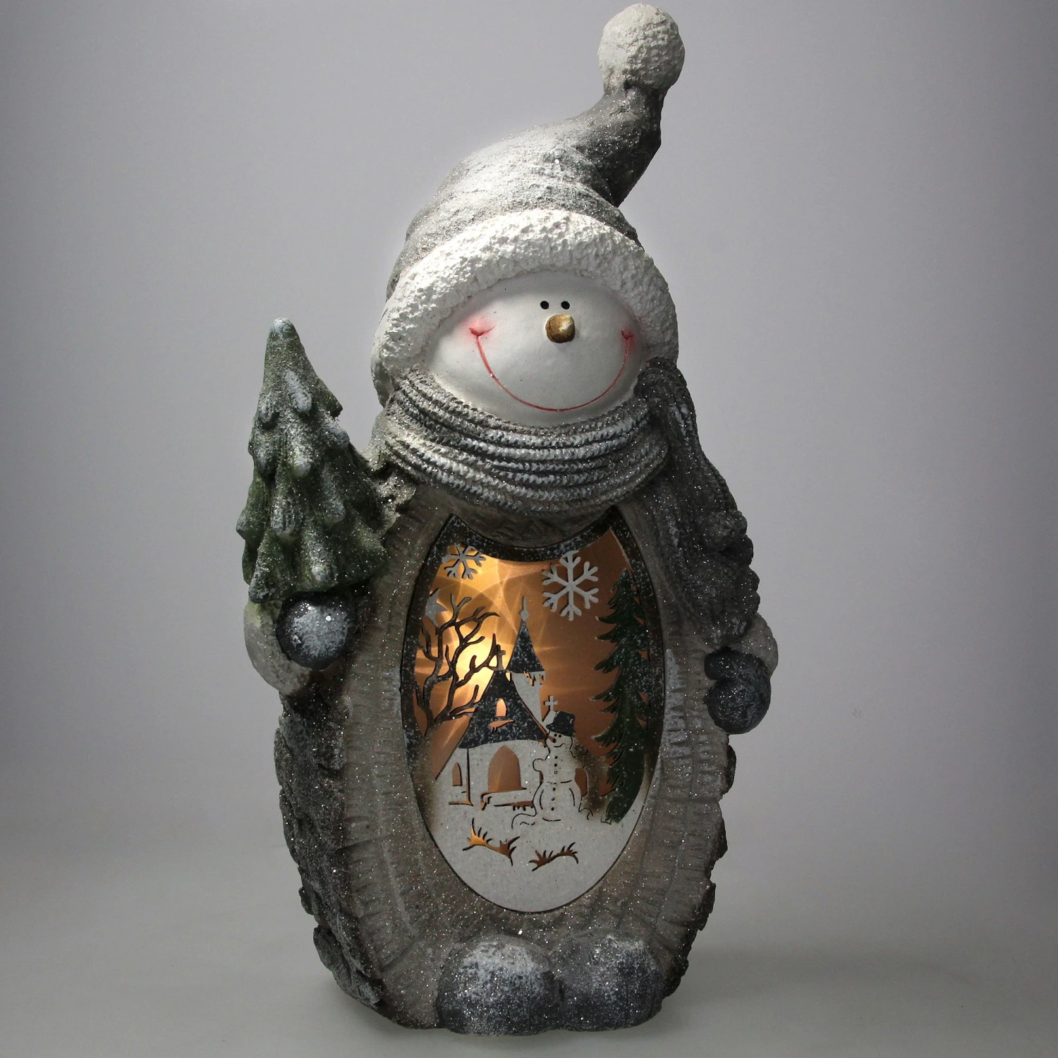 ECD Germany Schneemann mit LED Beleuchtung 53 cm - Silber - 34 x 23 x 60 cm - Kunststoff 5 ECD Germany Schneemann mit LED Beleuchtung 53 cm - Silber - 34 x 23 x 60 cm - Kunststoff – Bild 3