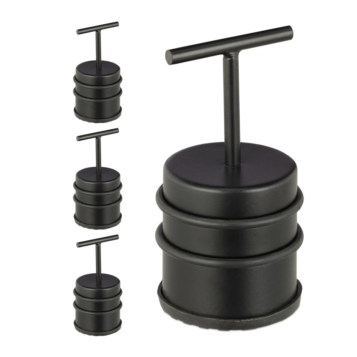 Relaxdays 4 x Türstopper mit Griff schwarz 3 Relaxdays 4 x Türstopper mit Griff schwarz