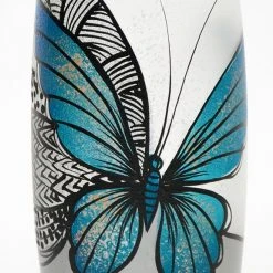 7ART Handbemalte Glasvase - Tischvase aus Glas 30 cm