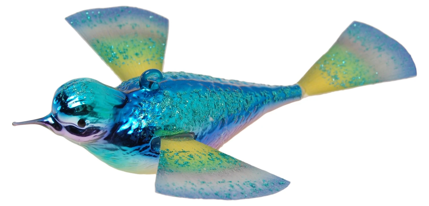 Krebs Glas Lauscha Blau 11cm Phantasievogel aus Glas 3 Krebs Glas Lauscha Blau 11cm Phantasievogel aus Glas