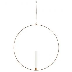 Madam Stoltz Dekoring mit Kerzenhalter L goldfarben - Hängender Dekoring mit Kerzenhalter aus Metall large, goldfarben