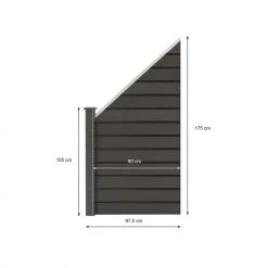 ML-Design WPC Gartenzaun Grau 97.5x105-175x1.9cm -Günstiges Deko Geschäft f6c5aa8c4ef74b0f97ba35ad170a5425