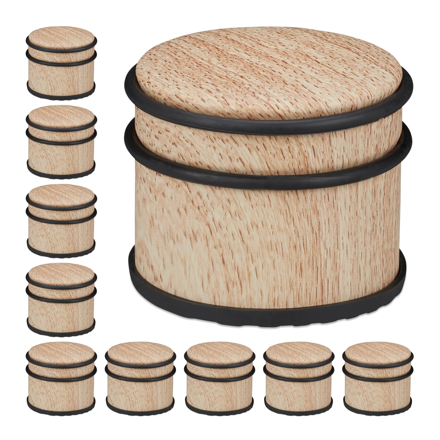 Relaxdays 10 x Türstopper Holzoptik hellbraun 3 Relaxdays 10 x Türstopper Holzoptik hellbraun