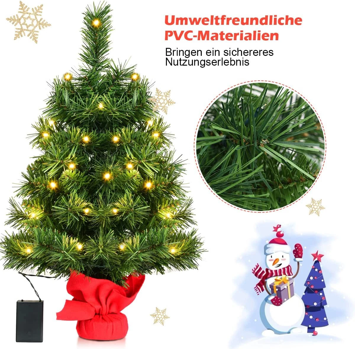 Costway 60cm LED Künstlicher Weihnachtsbaum 7 Costway 60cm LED Künstlicher Weihnachtsbaum – Bild 5