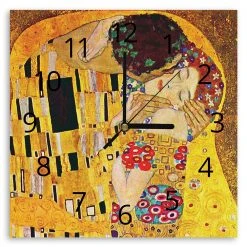 LegendArte Wanduhr Der Kuß (Detail), Gustav Klimt