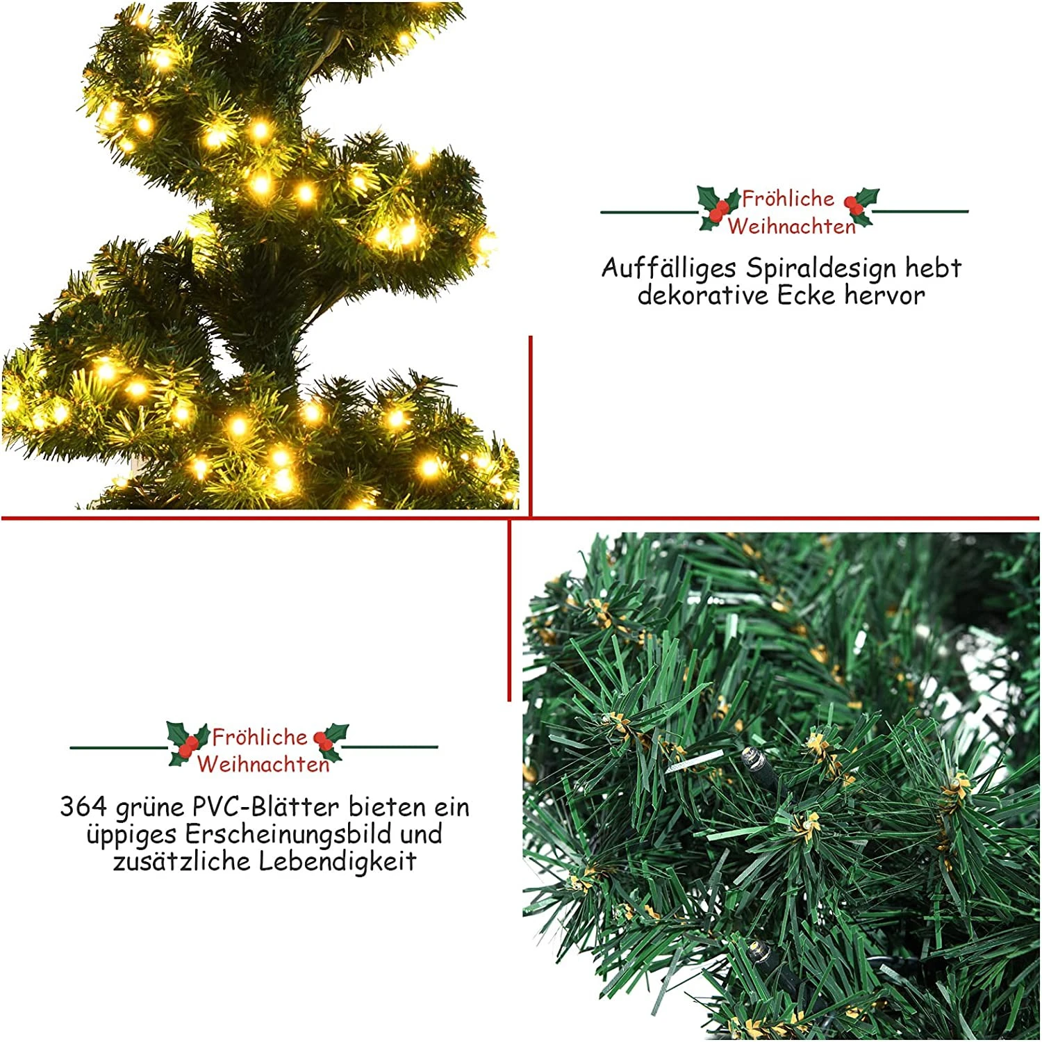 Costway 120cm LED Künstlicher Weihnachtsbaum 7 Costway 120cm LED Künstlicher Weihnachtsbaum – Bild 5
