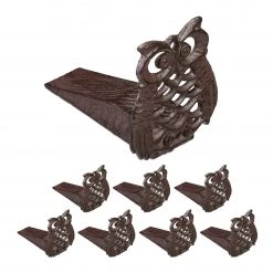 Relaxdays 8 x Türstopper Eule Gusseisen