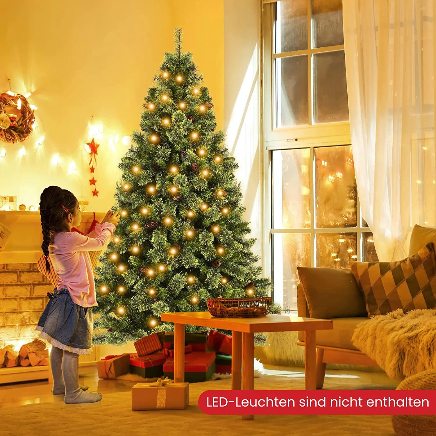 Costway 180cm künstlicher Weihnachtsbaum 4 Costway 180cm künstlicher Weihnachtsbaum – Bild 2