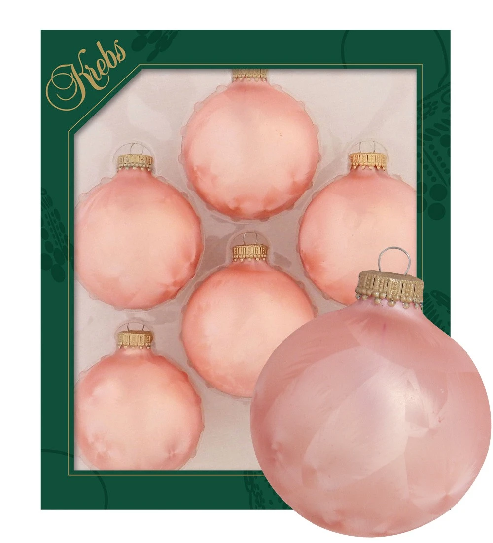 Krebs Glas Lauscha Coralenfarben-Eislack 7cm Glaskugeln uni 3 Krebs Glas Lauscha Coralenfarben-Eislack 7cm Glaskugeln uni