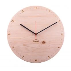 KUNSTLOFT Design Wanduhr Bergtouhr Zirbe rund