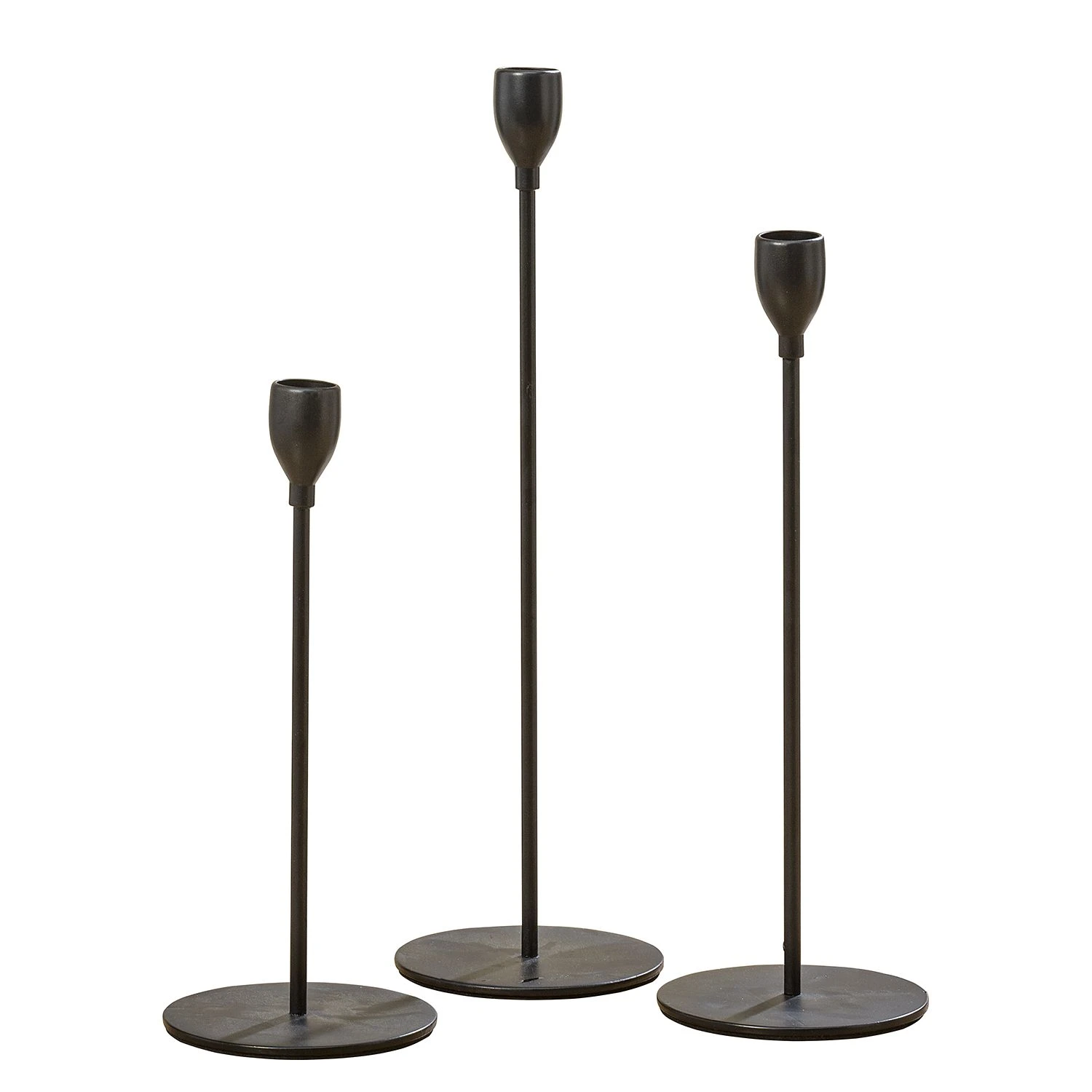 Boltze Kerzenständer Malte (3-teilig) - Eisen - Schwarz 3 Boltze Kerzenständer Malte (3-teilig) - Eisen - Schwarz