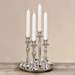 Boltze Kerzenständer Zeus (5-teilig) - Aluminium - Silber -Günstiges Deko Geschäft kerzenstaender zeus 5 teilig aluminium silber 4797452