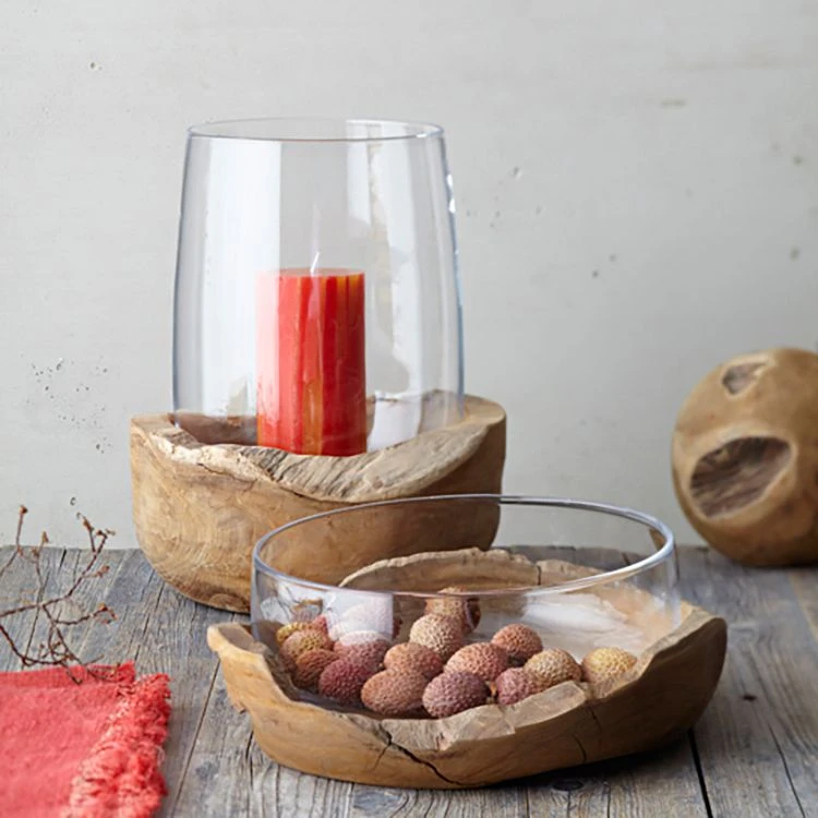 Leonardo Windlicht inkl. Teaksockel Terra - Transparent 4 Leonardo Windlicht inkl. Teaksockel Terra - Transparent – Bild 2